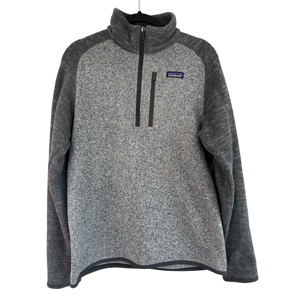 Patagonia Better Sweater Mens Medium Grey 1/4 Zip Fleece Pullover 25522